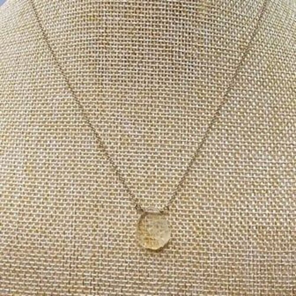 Luna Norte Gold Tone Chain w/ Clear Cut Pendant Necklace 18"L